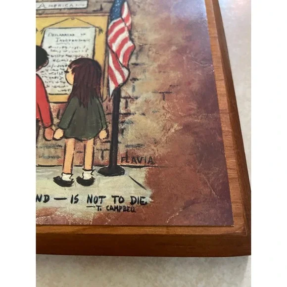 Vintage Mid-Century 1969 Flavia Buzza Cardozo Wood Art "United States" - Picture 3 of 4